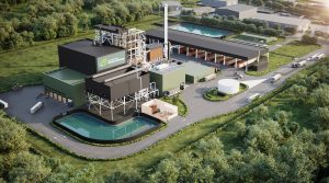 An artist rendering of the East Rockingham energy from waste facility in Western Australia. This facility is under construction and is a similiar, if not identical, design to the Jerrara Power proposal.